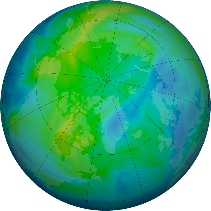 Arctic ozone map for 28 October 2013